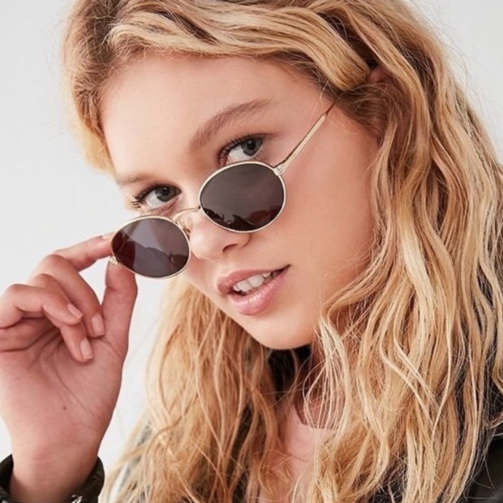 Joes Jeans Retro 48mm Round Gold Rim SunGlasses